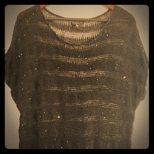 Black sequin loose knit top